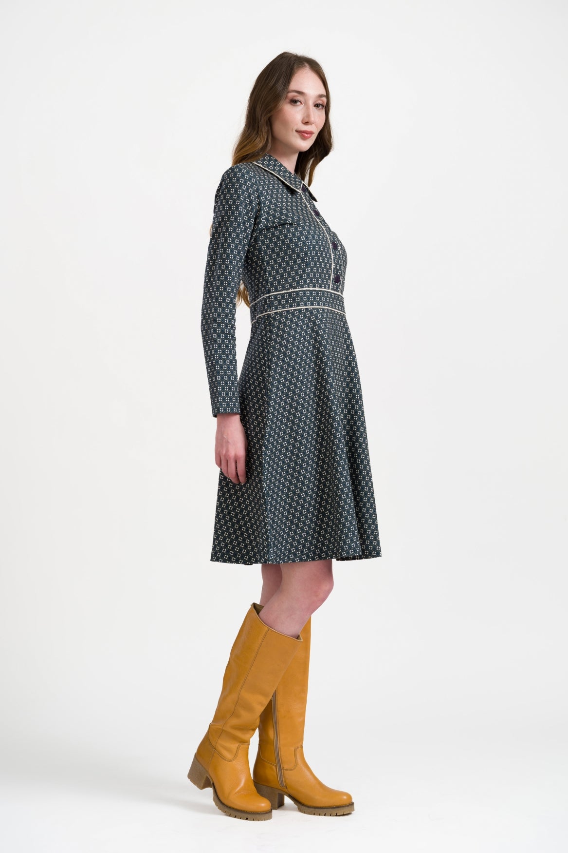 Flow Dress Arden | Navy Peony