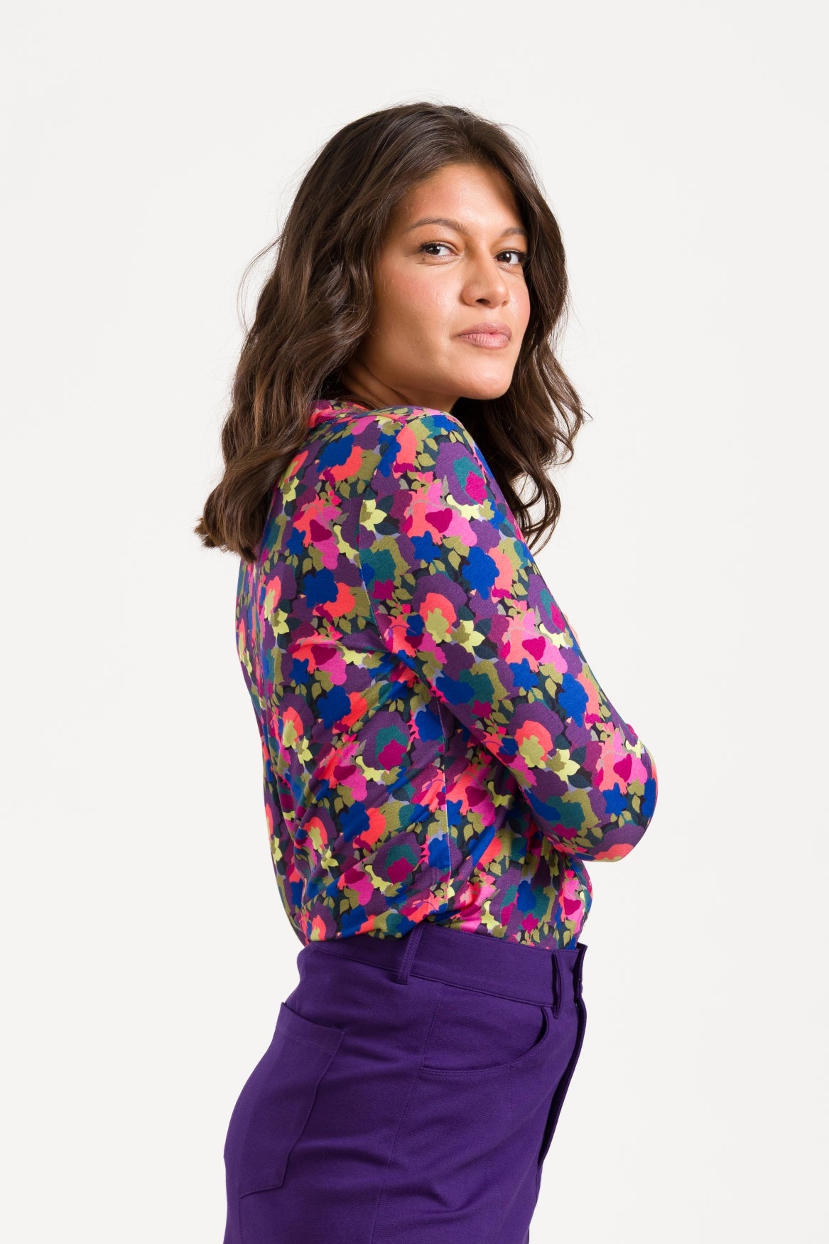 Lena Blouse LS Bloom Boom | Moonless Night