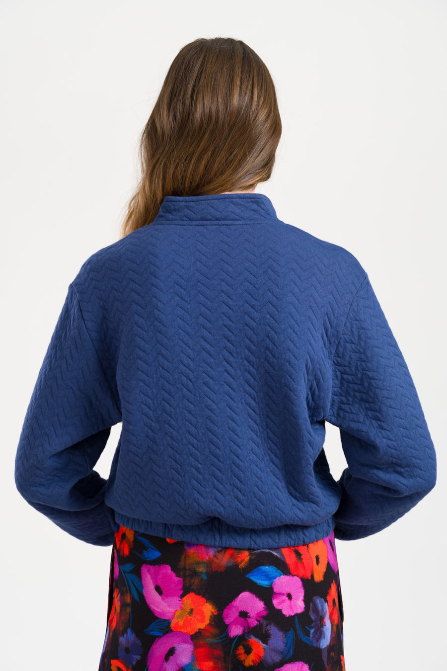 Billie Jacket Capitone | Navy Peony
