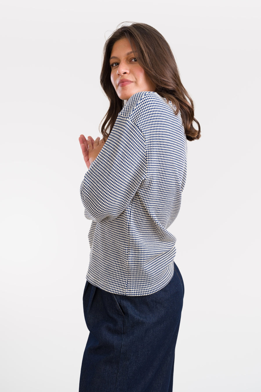 Cherry Oversized Top Double Dot | Navy Peony
