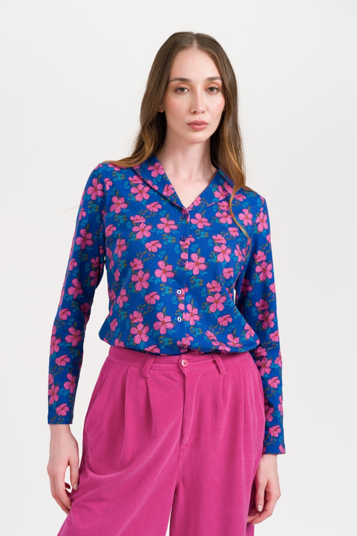 Iris Blouse LS Eden | True Blue