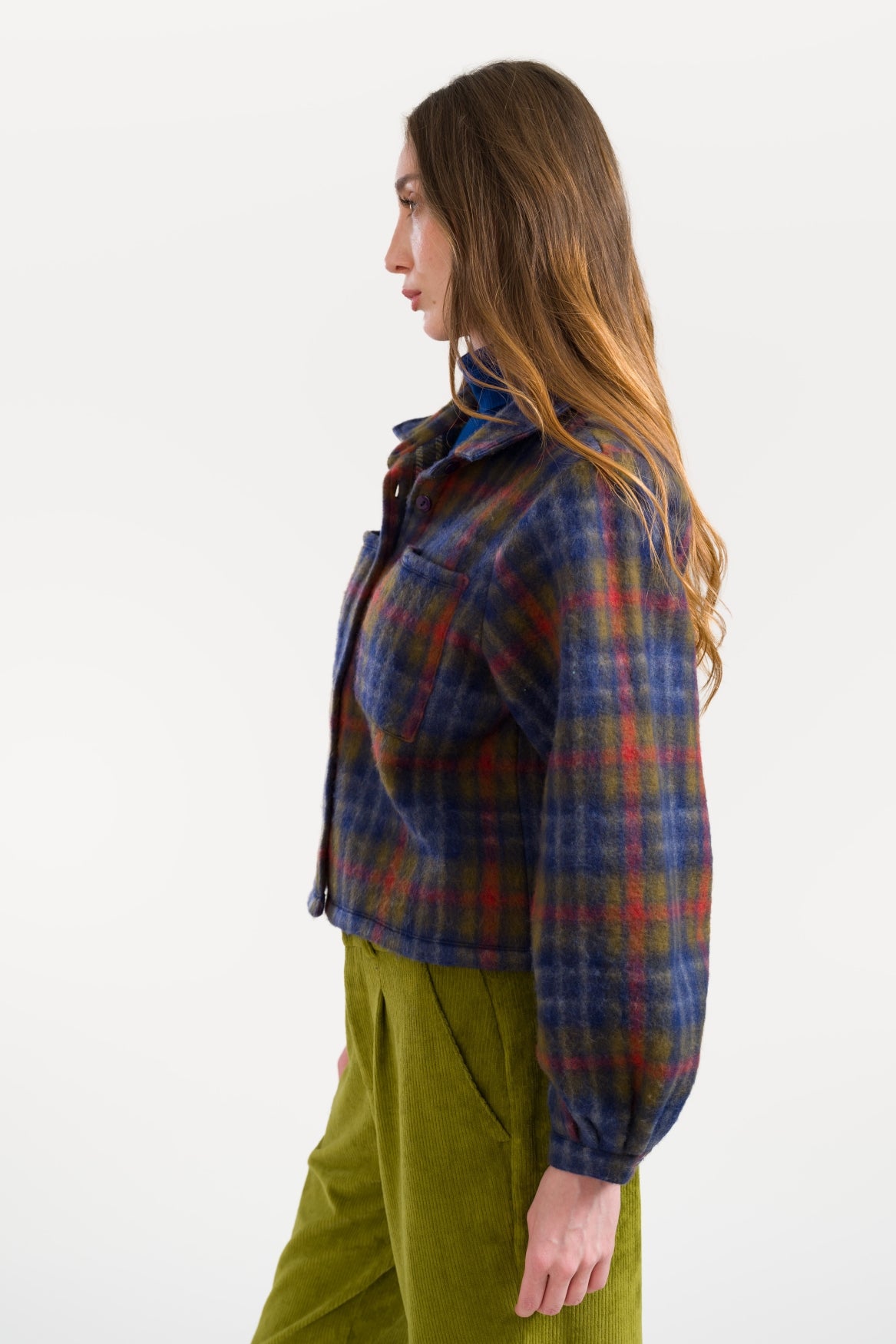 Abby Overshirt Felt Tartan | Sphagnum