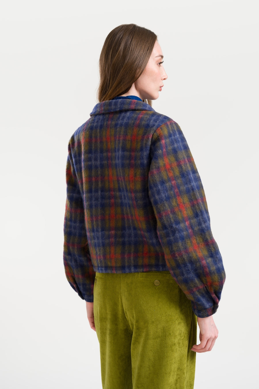 Abby Overshirt Felt Tartan | Sphagnum