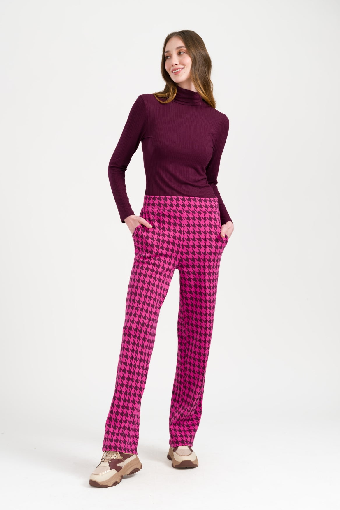Hailey Trousers Houndstooth | Fig