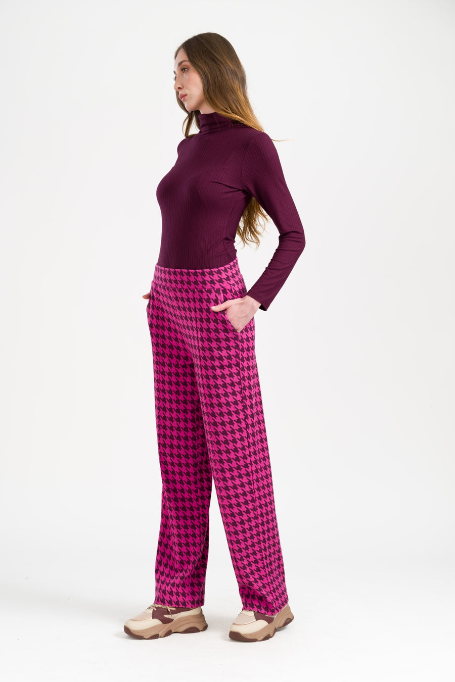 Hailey Trousers Houndstooth | Fig