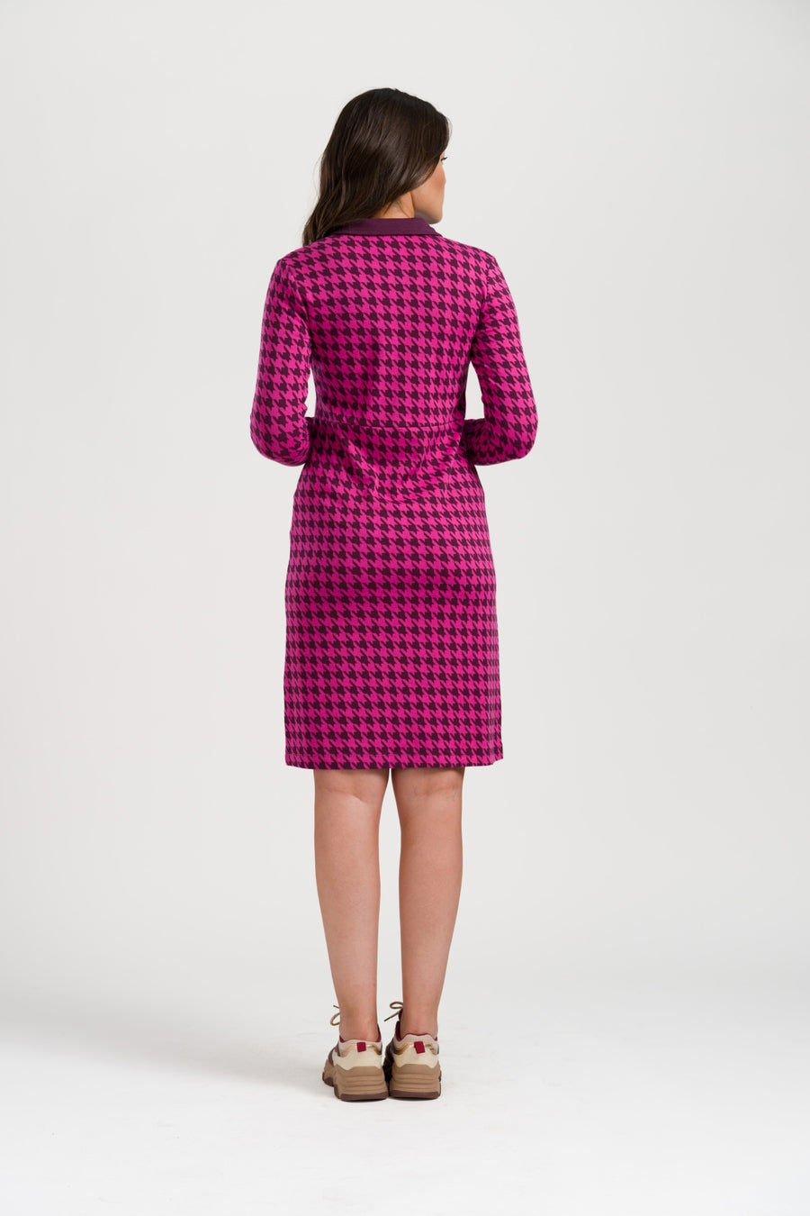 Sky Dress Houndstooth | Fig
