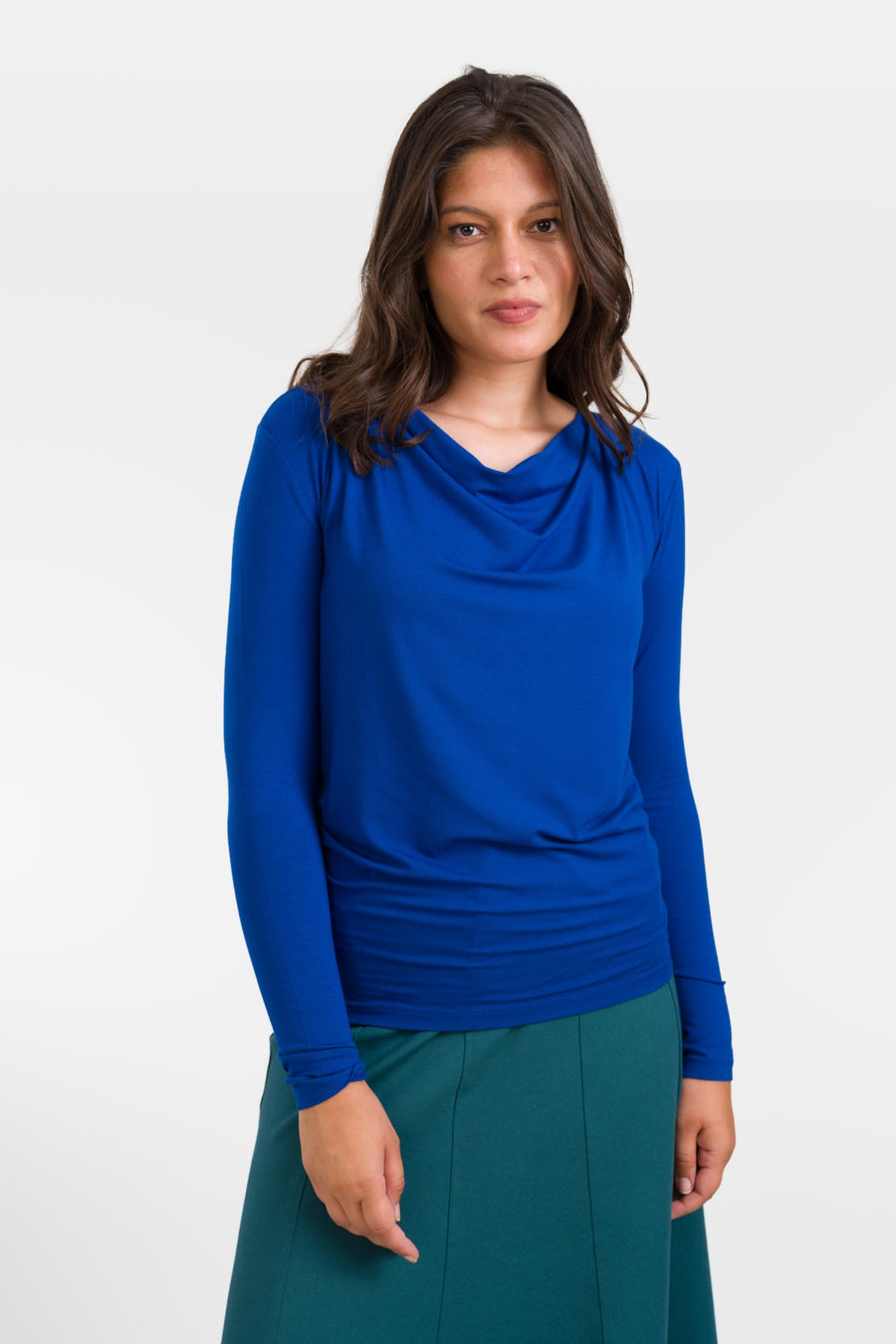Ava Top Jersey Plain | True Blue