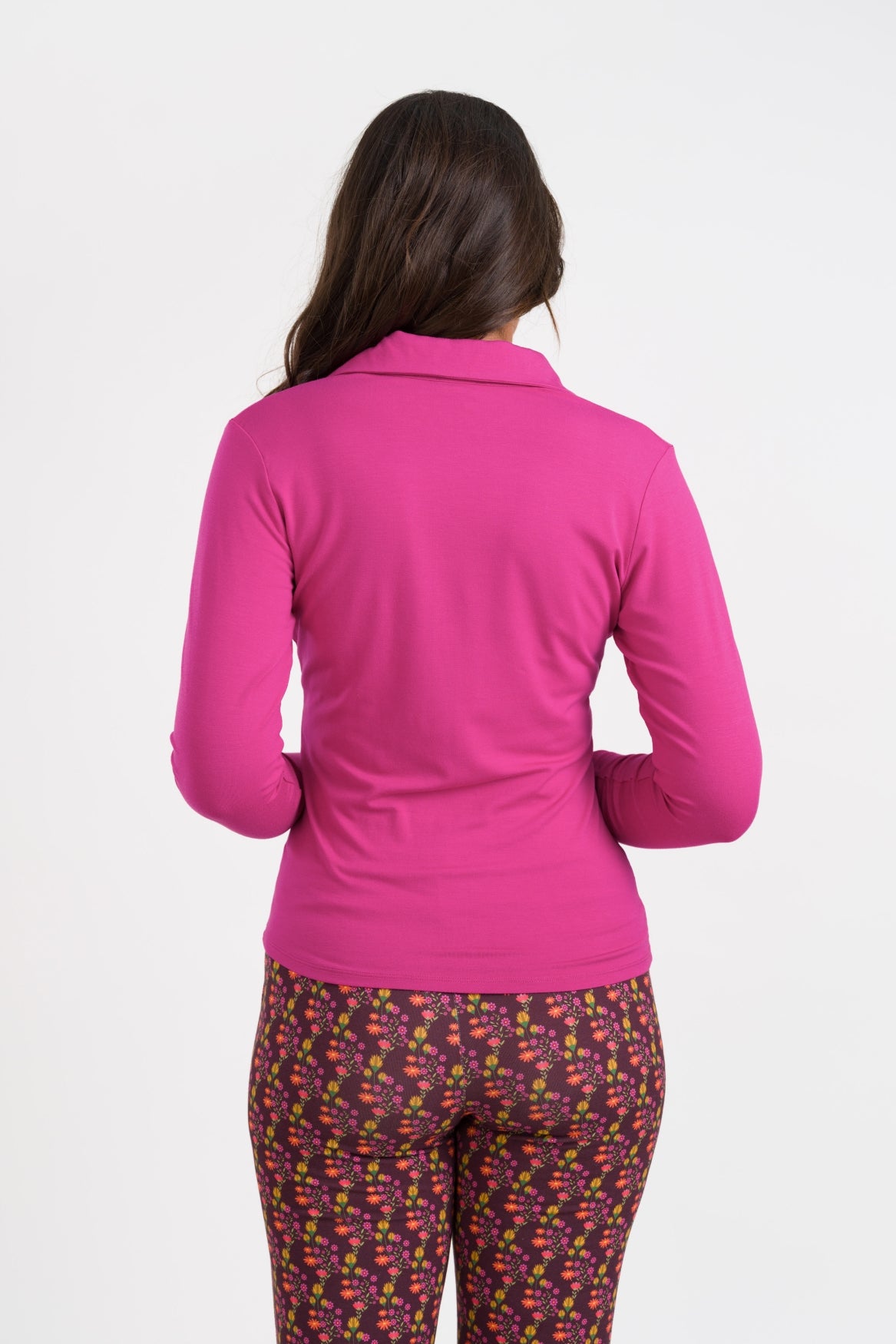 Suzy Top LS Jersey Plain | Fuchsia Red