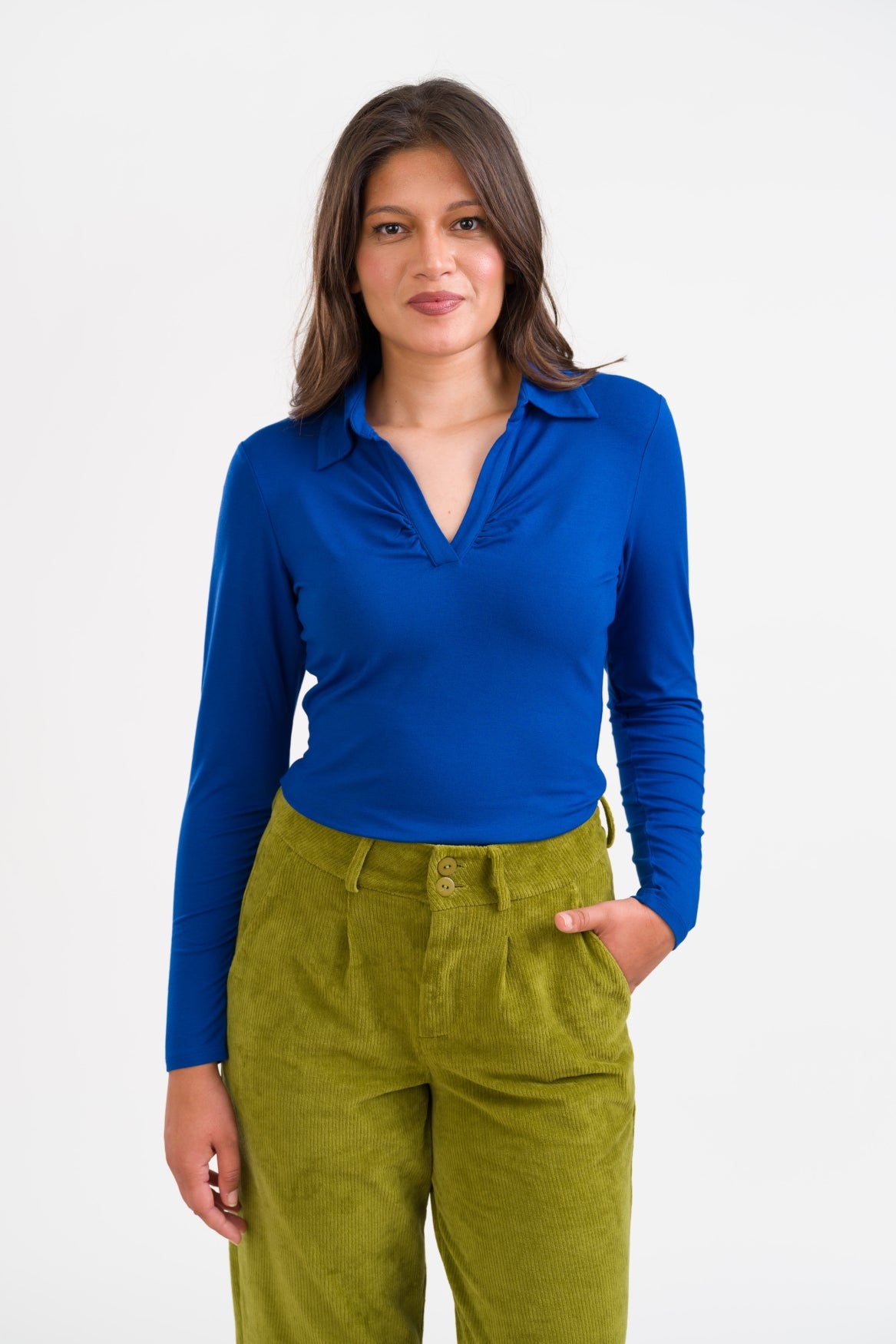Suzy Top LS Jersey Plain | True Blue