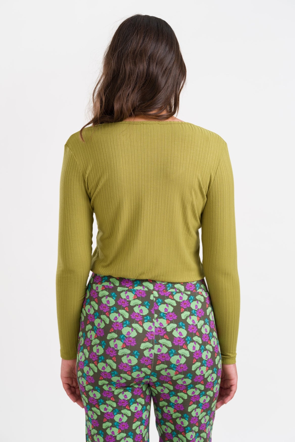 Ella Top LS Jersey Rib | Golden Cypress