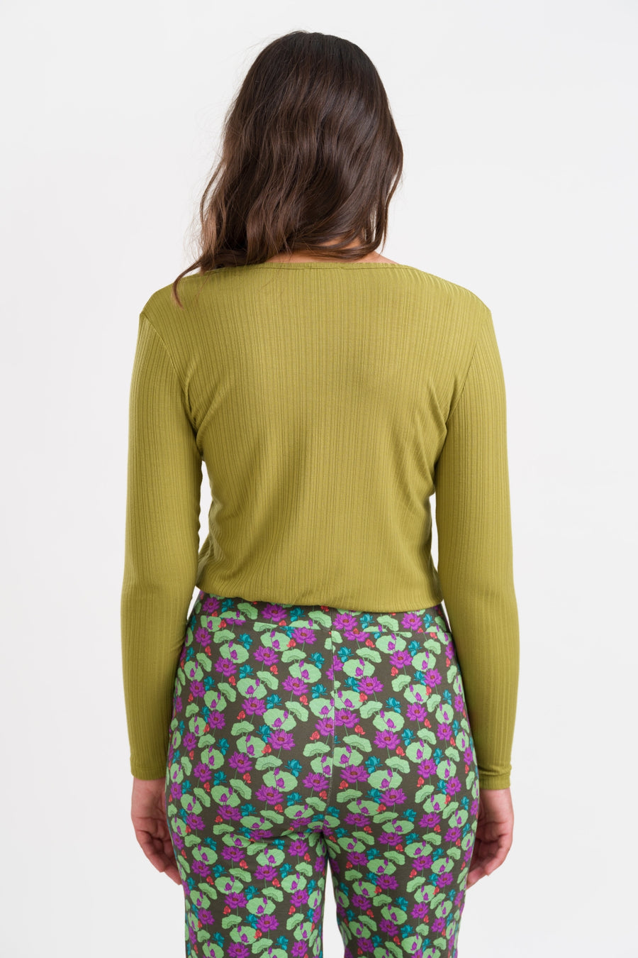 Ella Top LS Jersey Rib | Golden Cypress