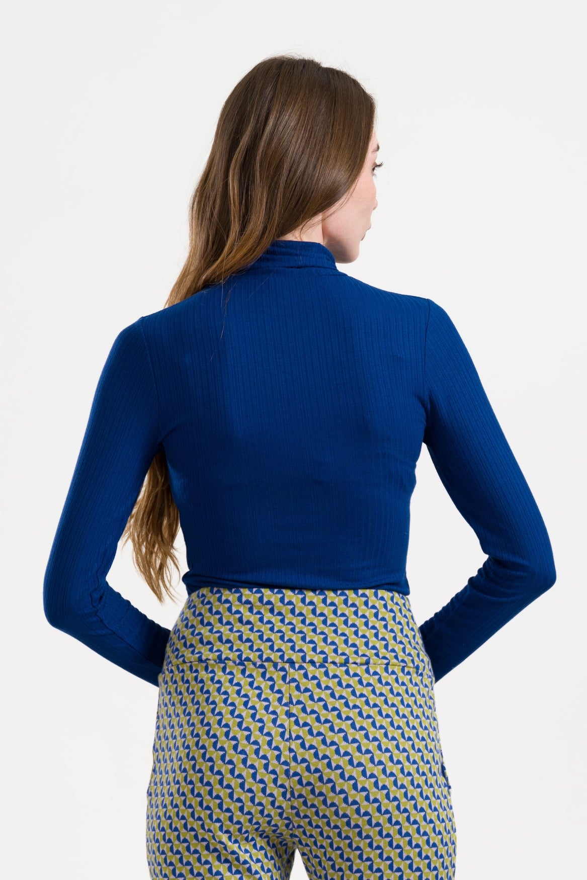 Ruby Top Jersey Rib | Navy Peony