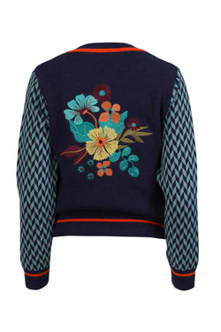 Cardigan Slow Bloomer Knitwear | Navy Peony