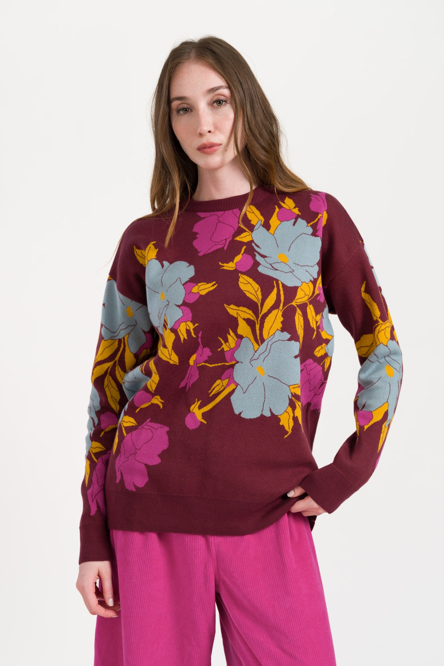 Sweater Big Floral Knitwear | Fig