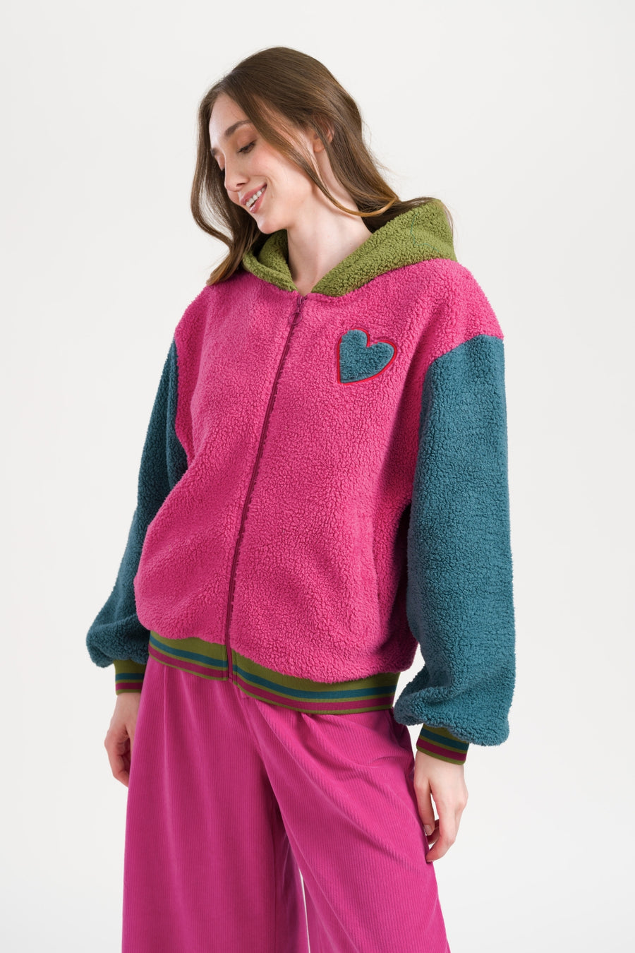 Zyra Jacket Plush | Colorblock