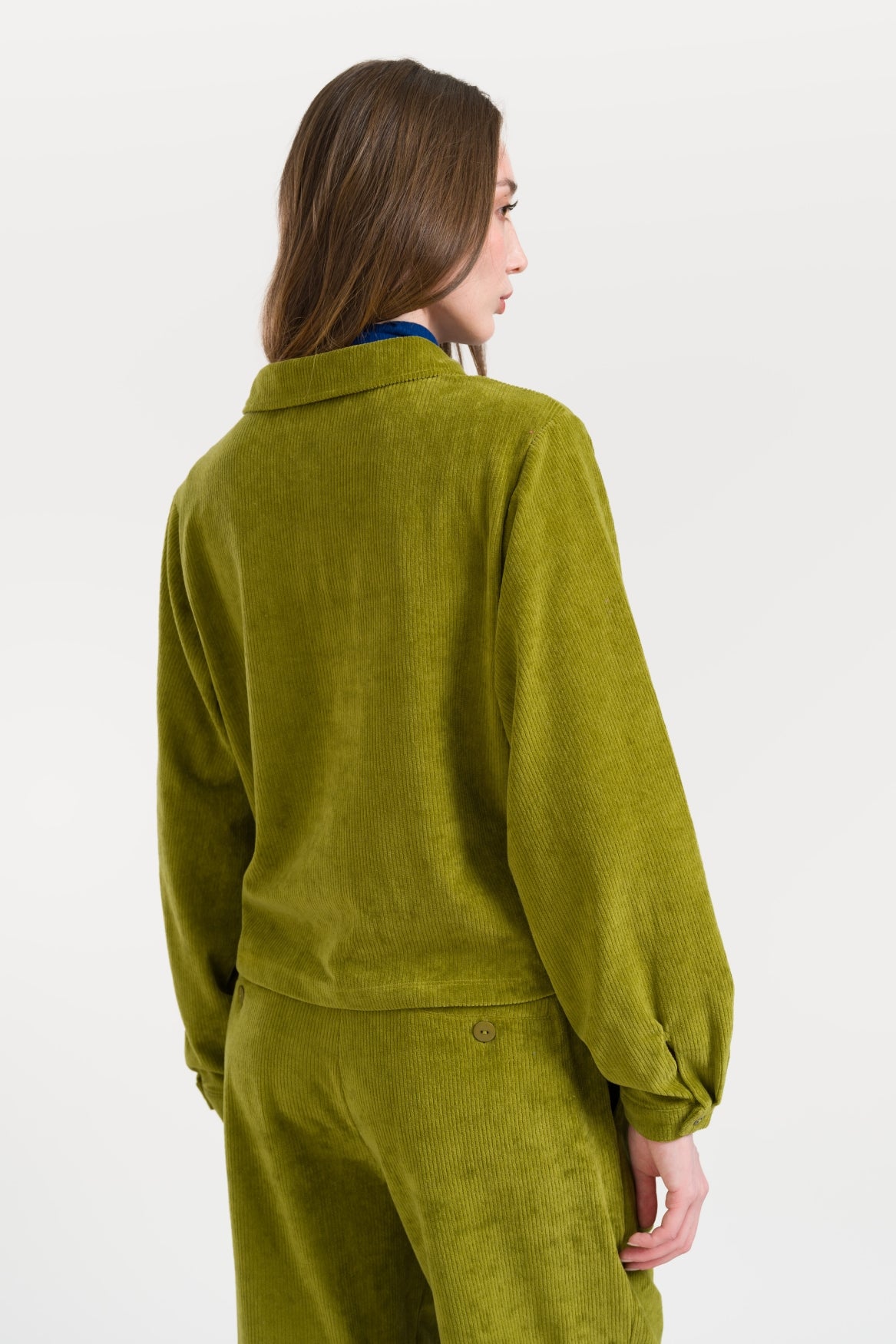 Abby Overshirt Rib Velour | Sphagnum