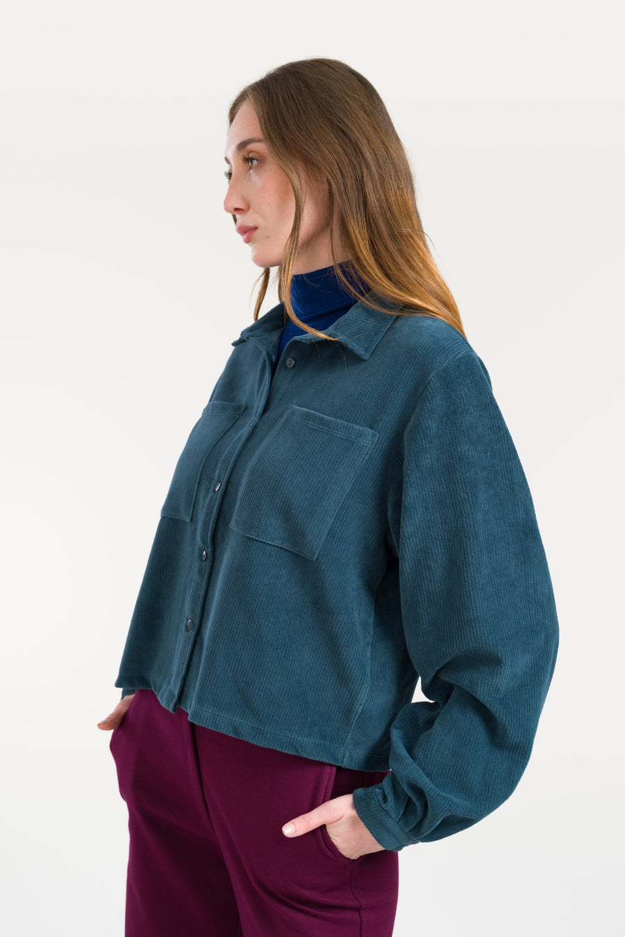 Abby Overshirt Rib Velour | Mediterranea