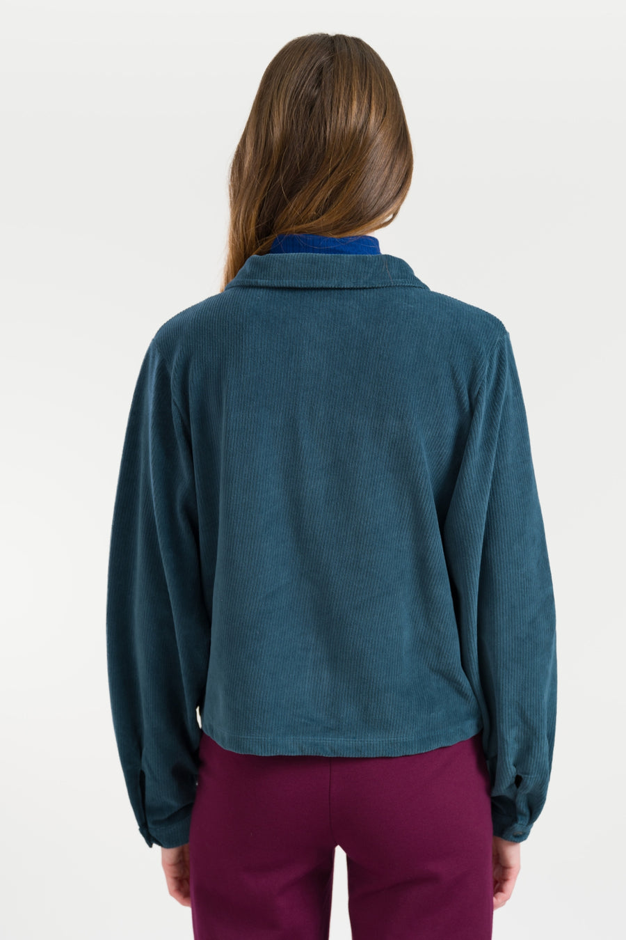 Abby Overshirt Rib Velour | Mediterranea