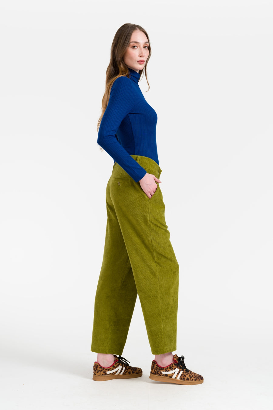 Brooklyn Trousers Rib Velour | Sphagnum