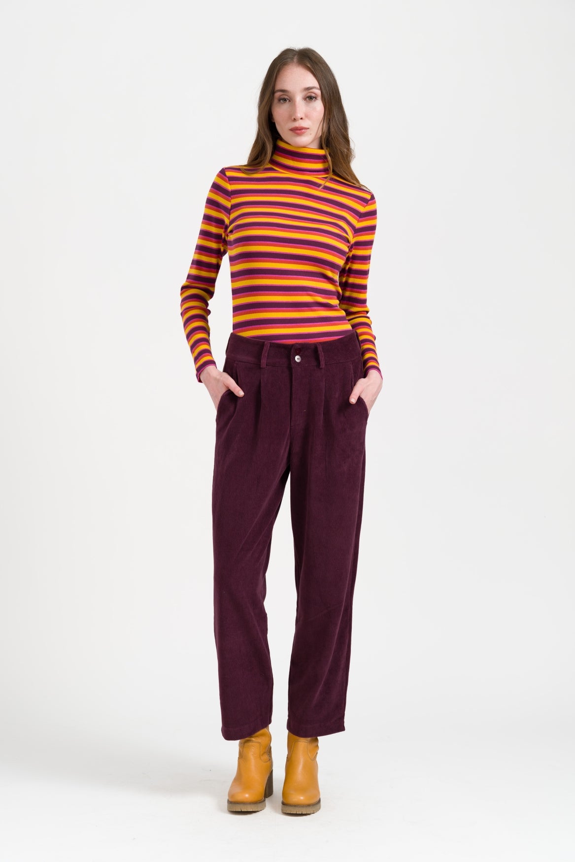 Brooklyn Trousers Rib Velour | Fig