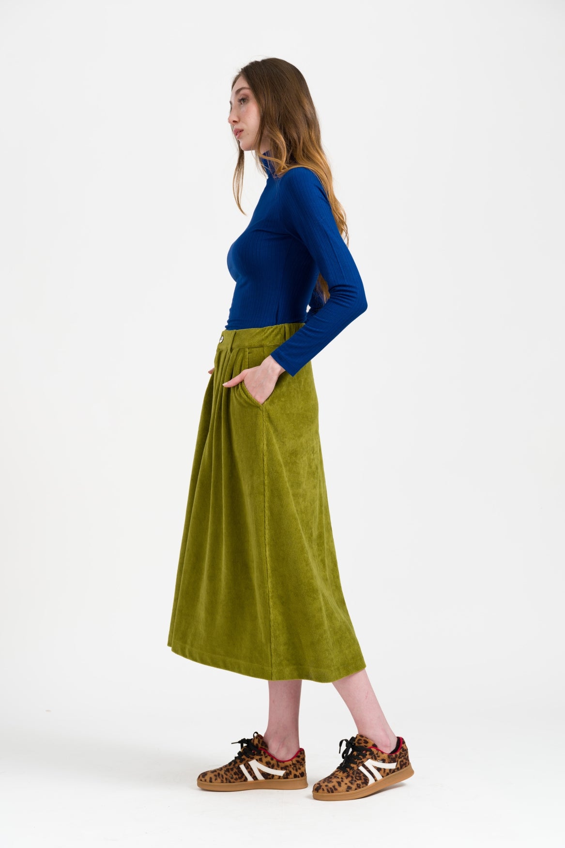 Isla Skirt Rib Velour | Sphagnum
