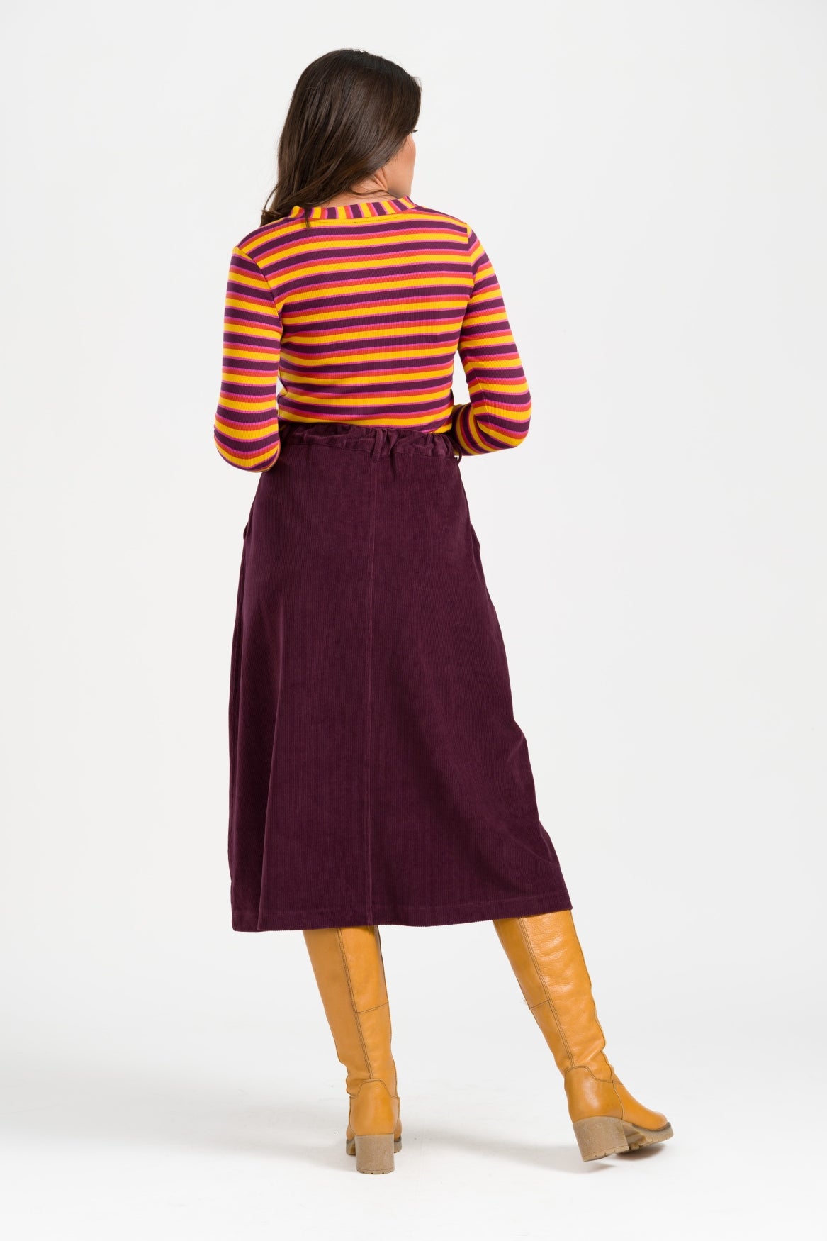 Isla Skirt Rib Velour | Fig