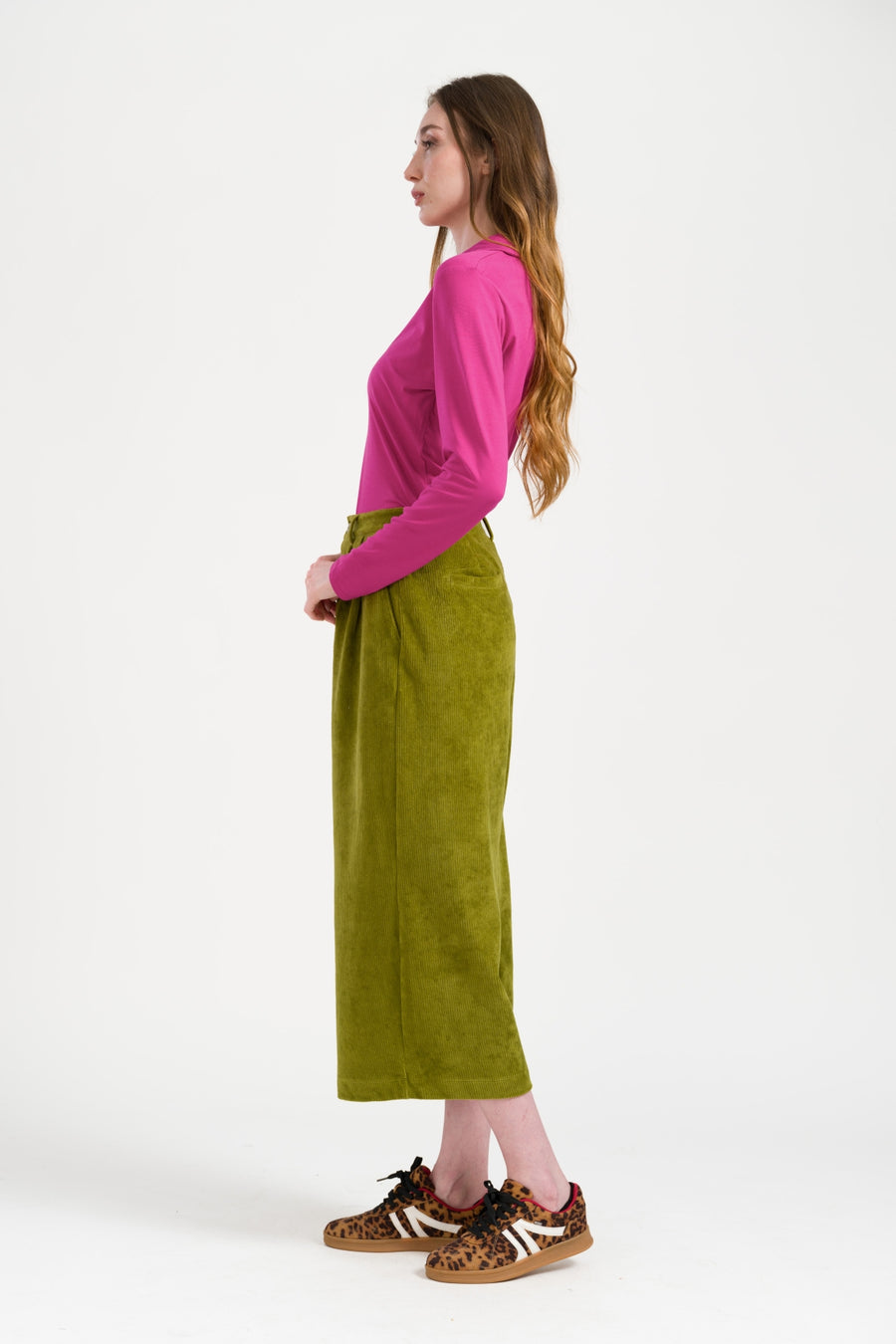 Lotus Trousers Rib Velour | Sphagnum