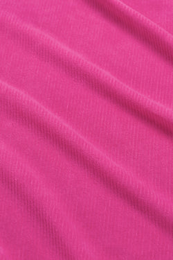 Lotus Trousers Rib Velour | Fuchsia Red