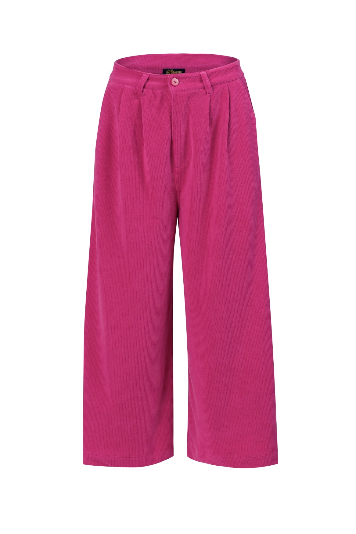 Lotus Trousers Rib Velour | Fuchsia Red