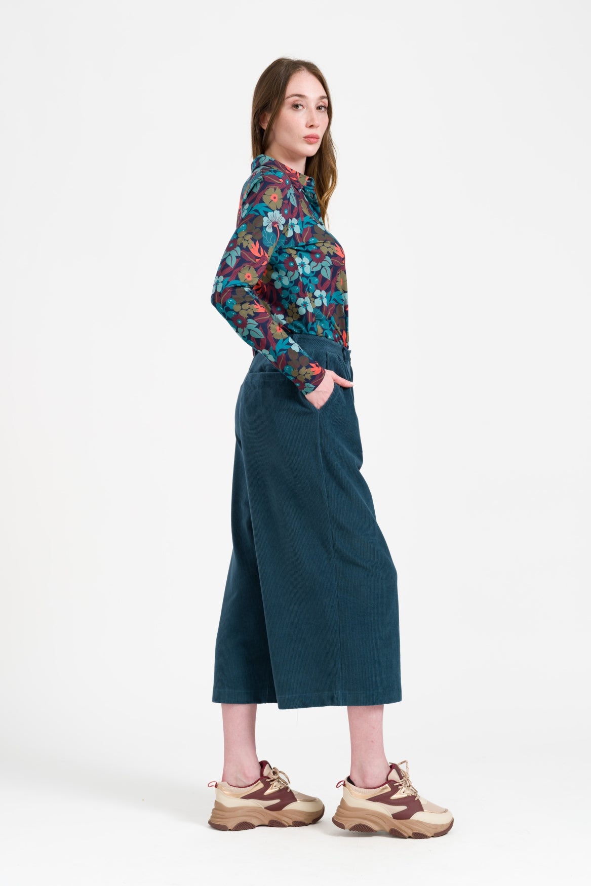 Lotus Trousers Rib Velour | Mediterranea