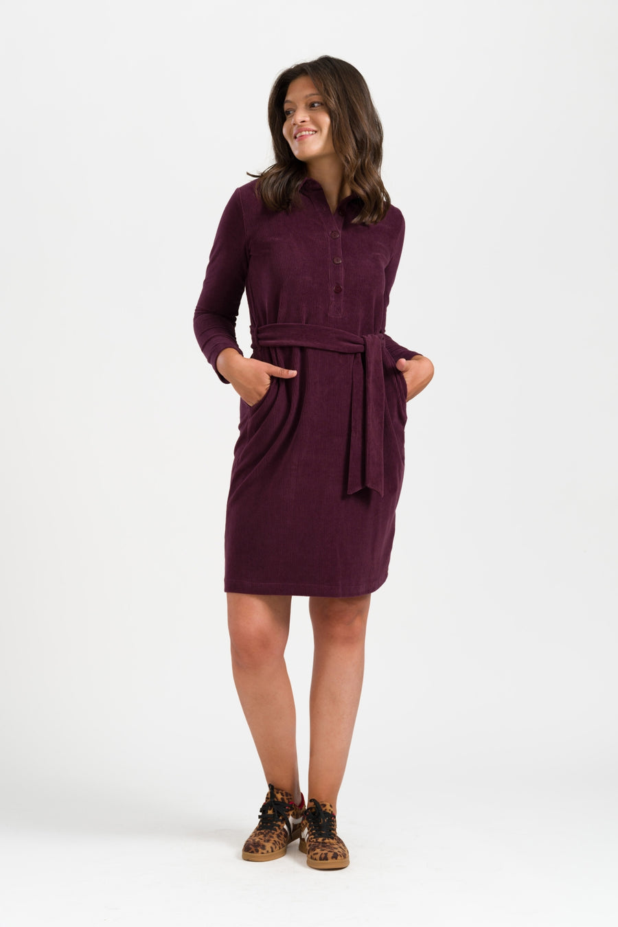 Pearl Dress Rib Velour | Fig