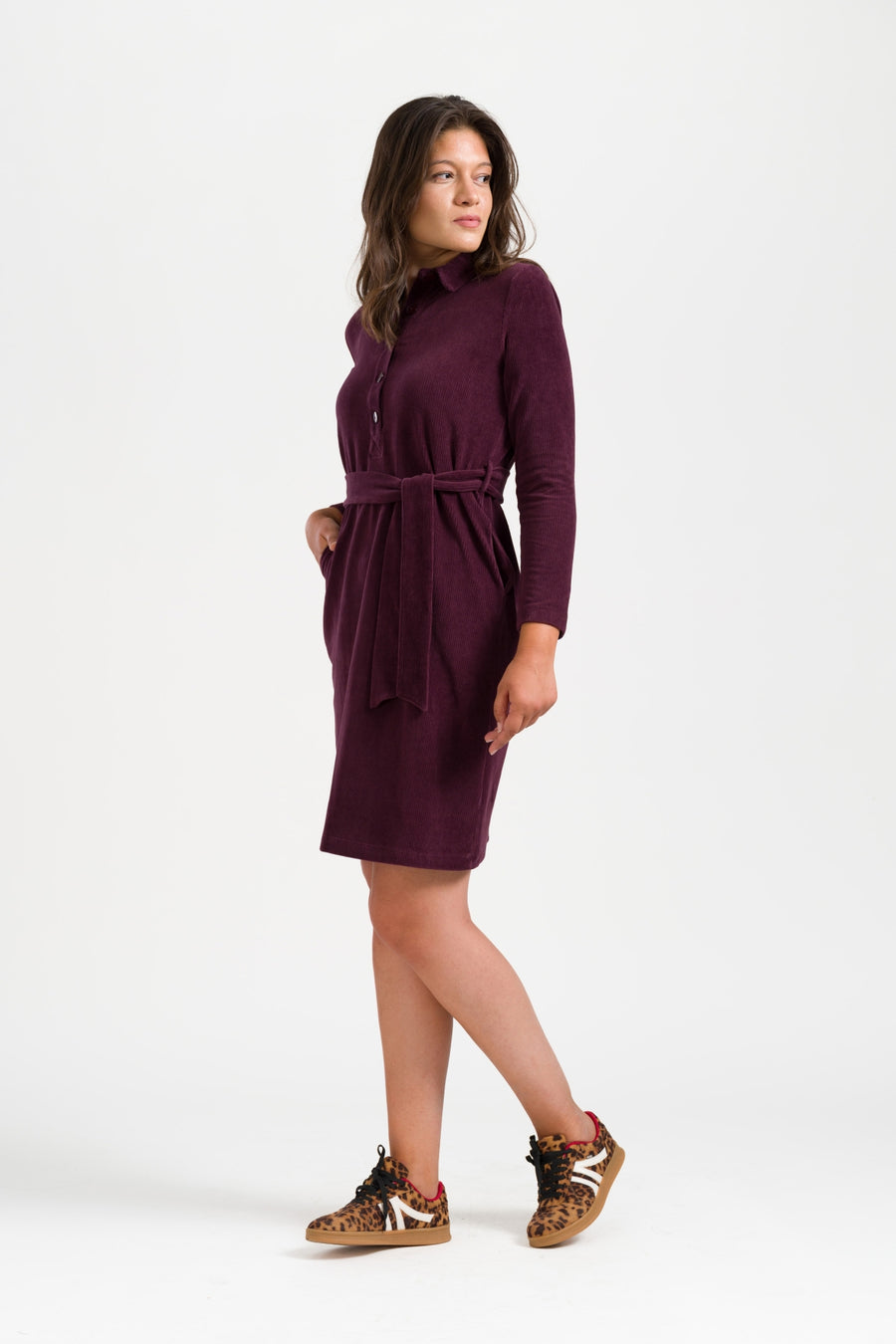 Pearl Dress Rib Velour | Fig