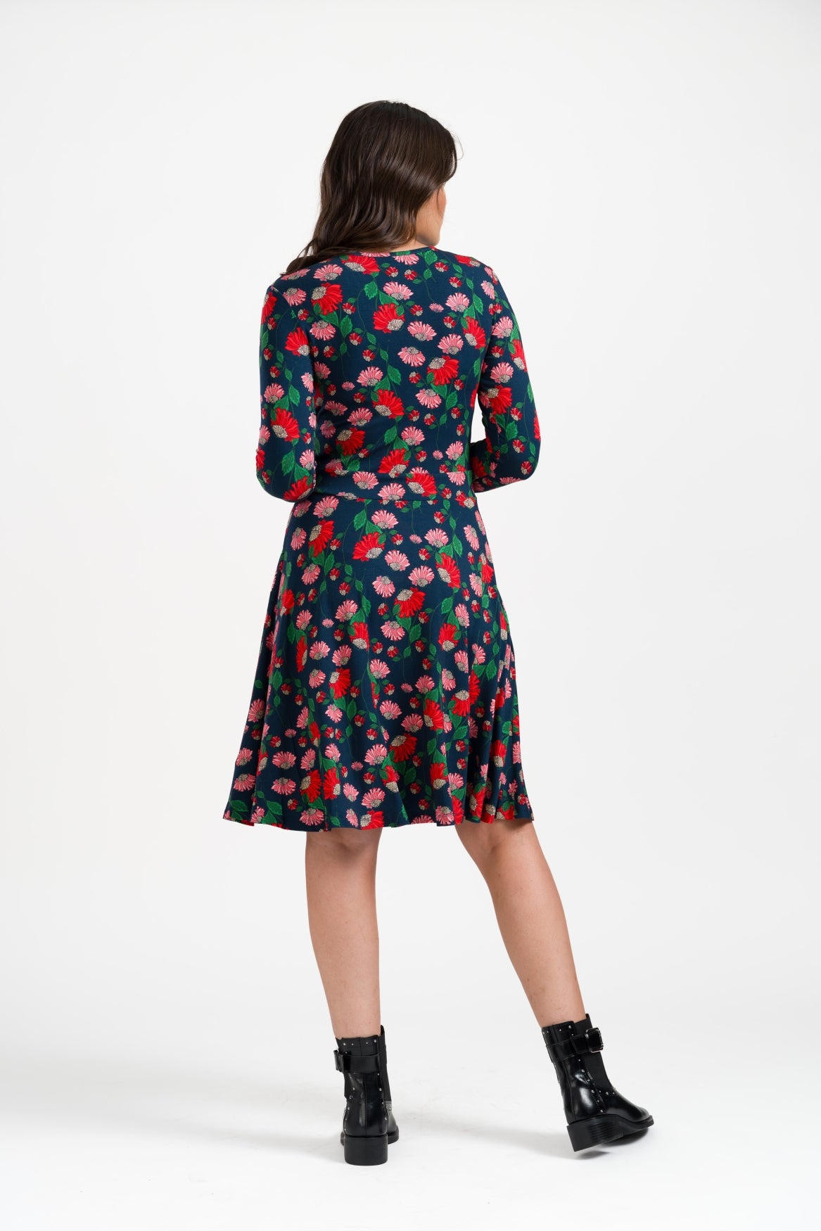 Daisy Dress LS Scarlet Serenade | Navy Peony