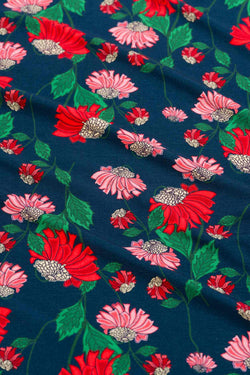 Lena Blouse LS Scarlet Serenade | Navy Peony