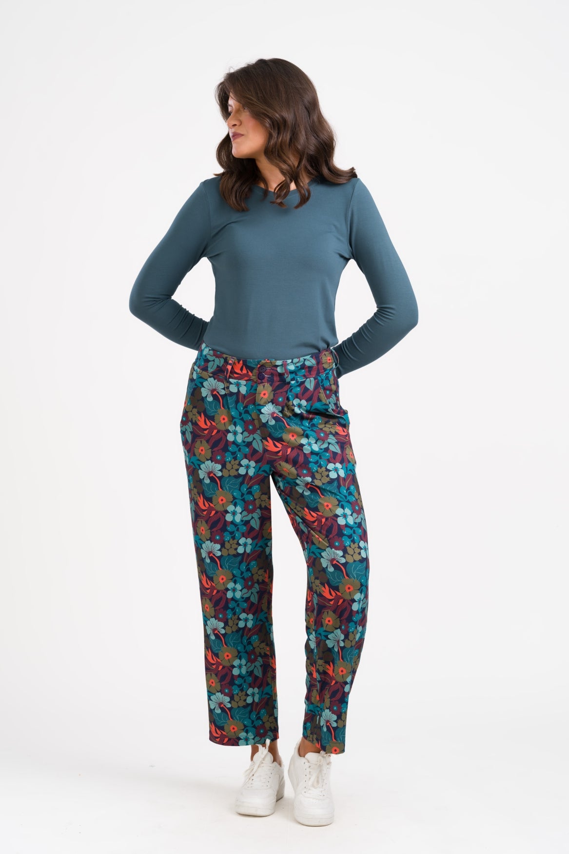Brooklyn Trousers Slow Bloomer | Navy Peony