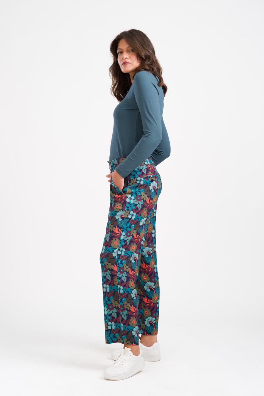 Brooklyn Trousers Slow Bloomer | Navy Peony