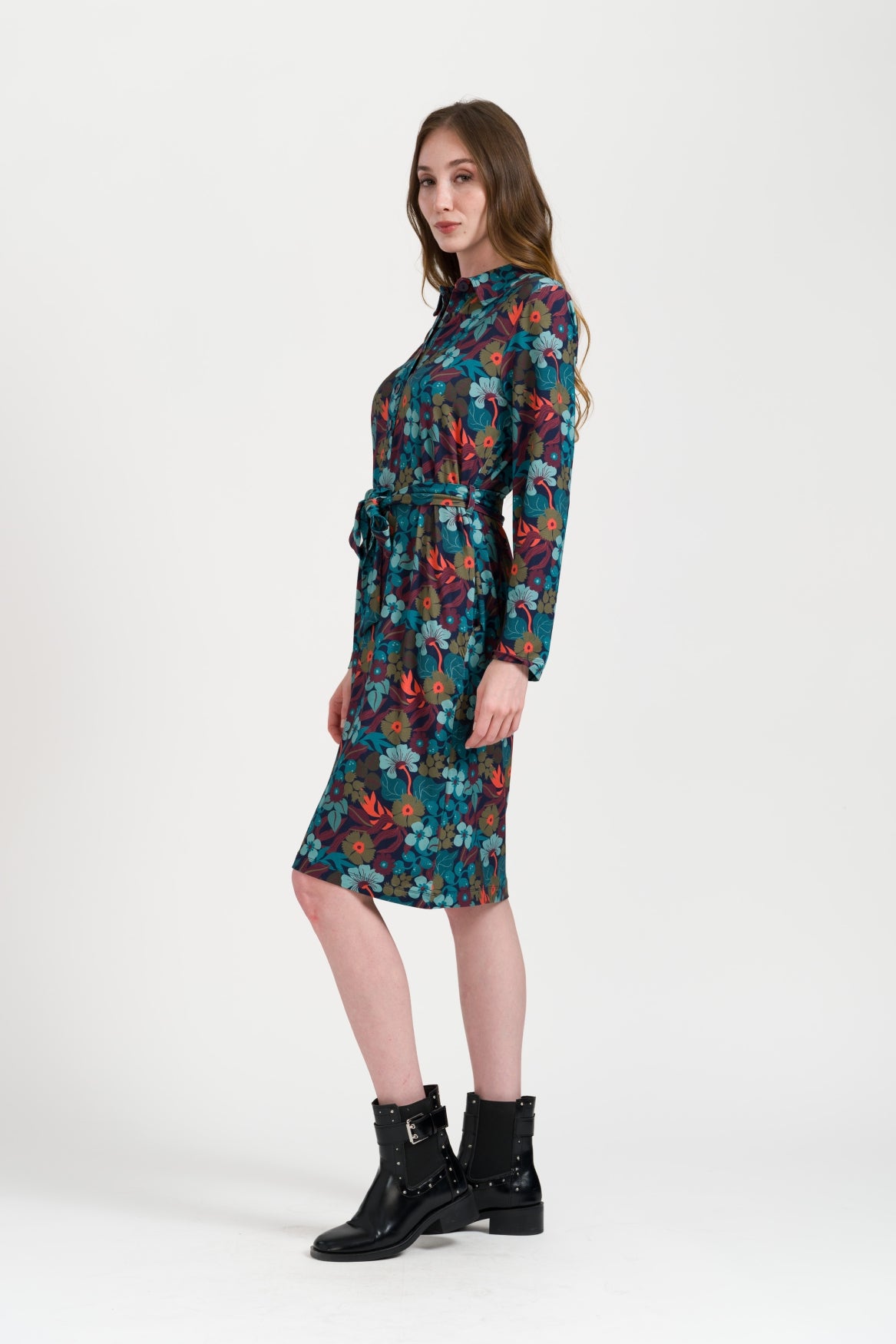 Pearl Dress Slow Bloomer | Navy Peony