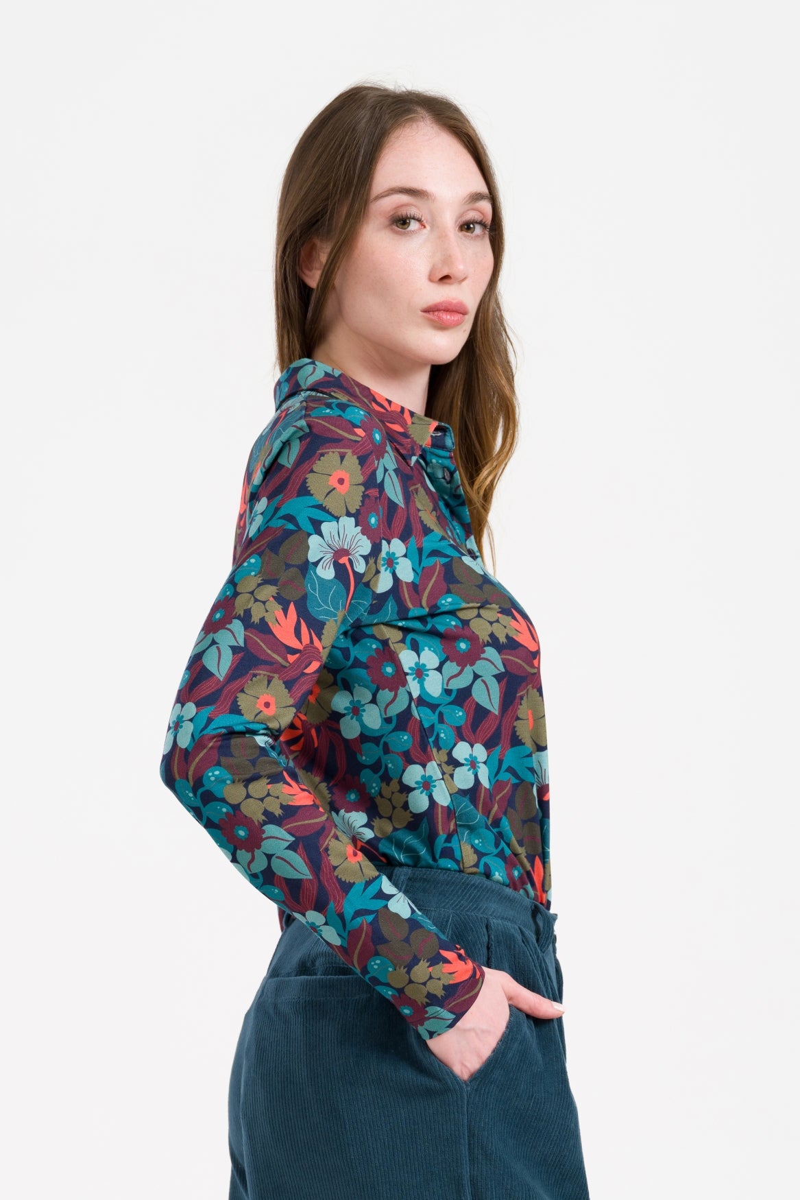 Sill Blouse Slow Bloomer | Navy Peony