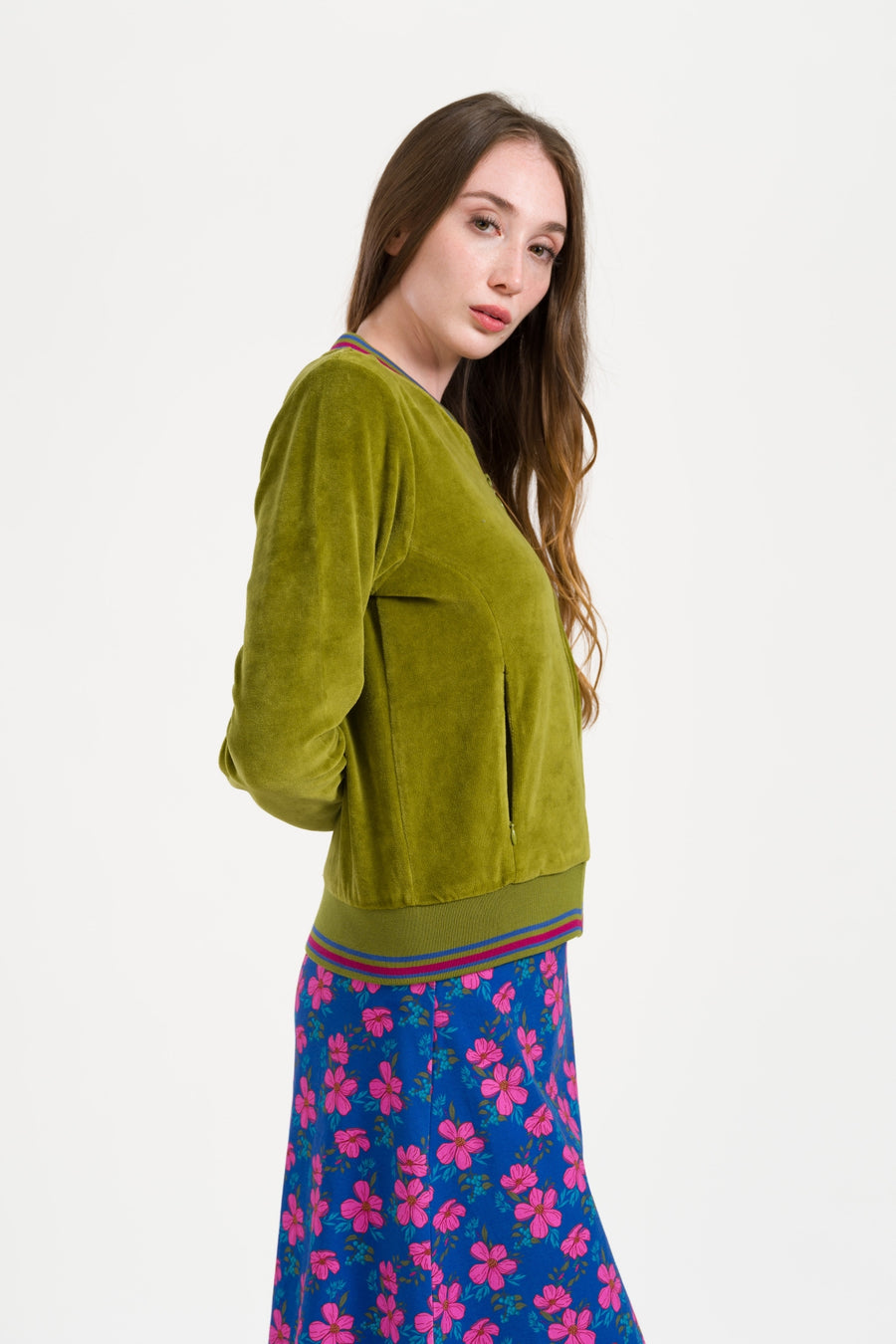Nora Bomber Velour | Sphagnum