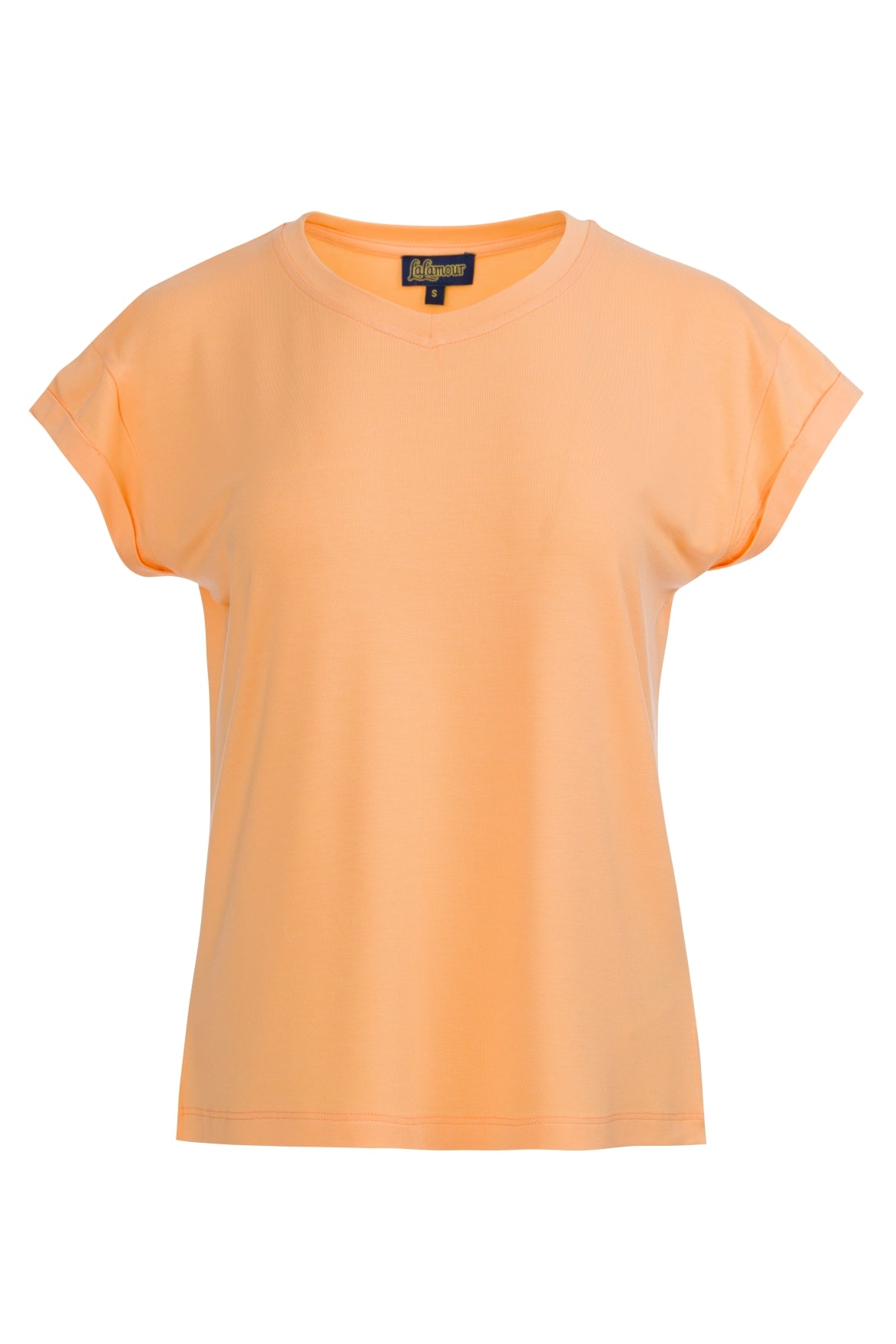 Vera Top Korte Mouwen Effen | Perzik Crumble