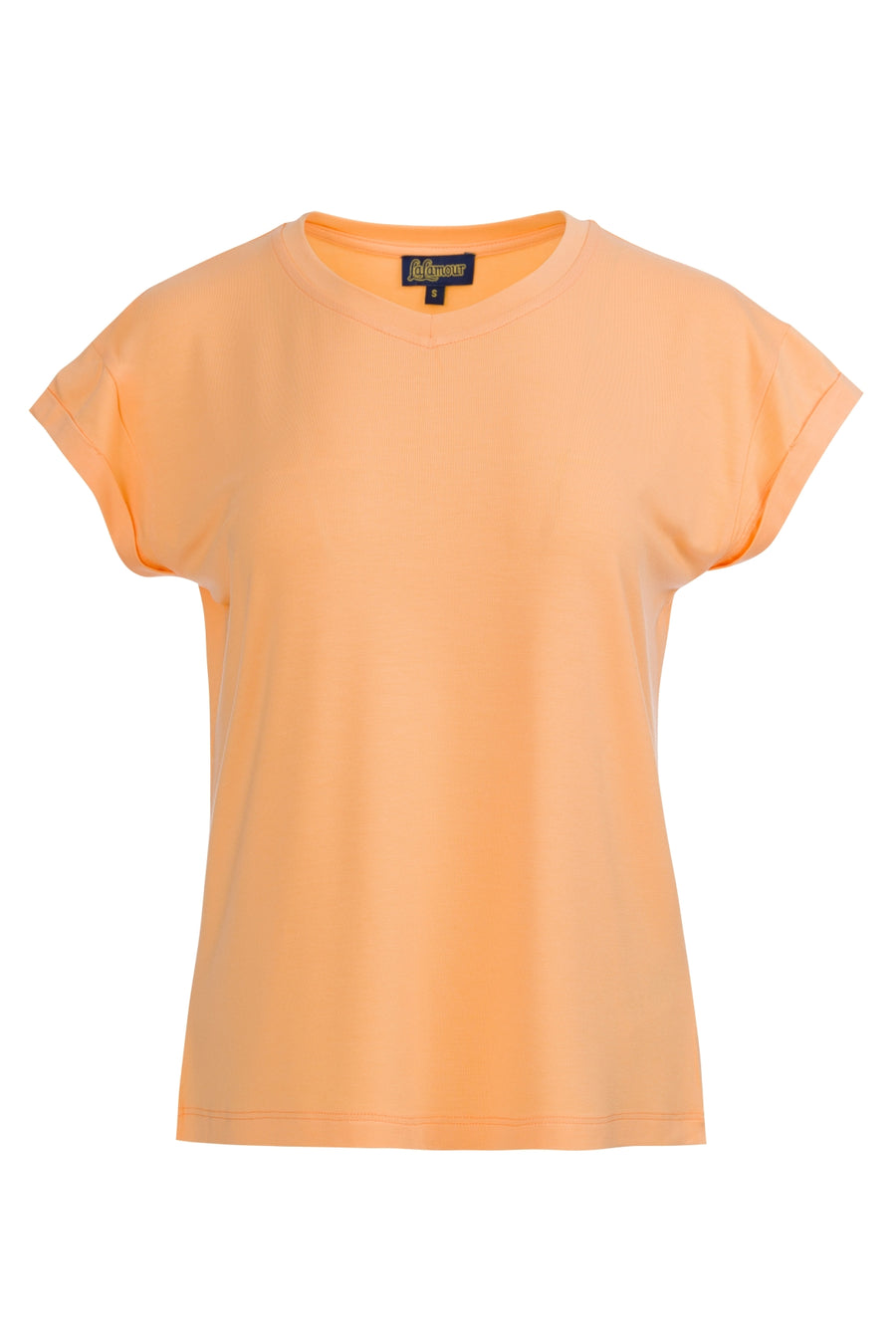 Vera Top Korte Mouwen Effen | Perzik Crumble