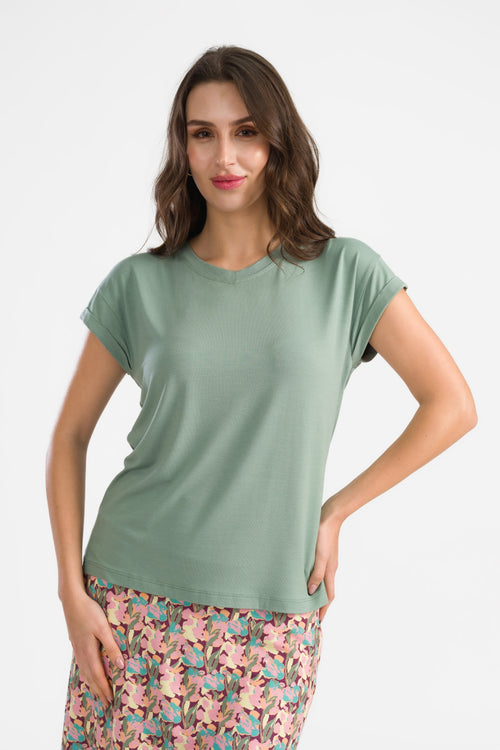 Vera Top SS Jersey Effen | Leigroen