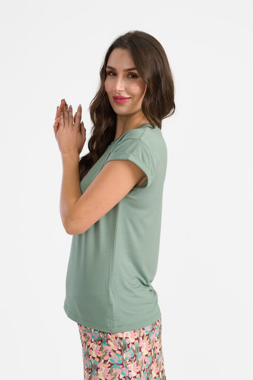 Vera Top SS Jersey Effen | Leigroen