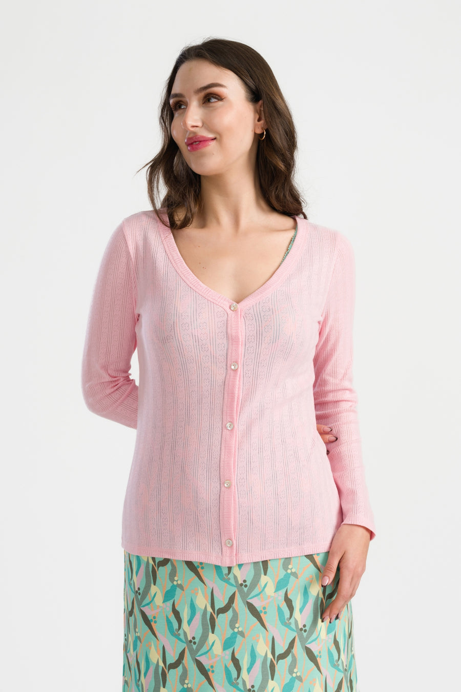 Vestje Pointelle | Tickled Pink
