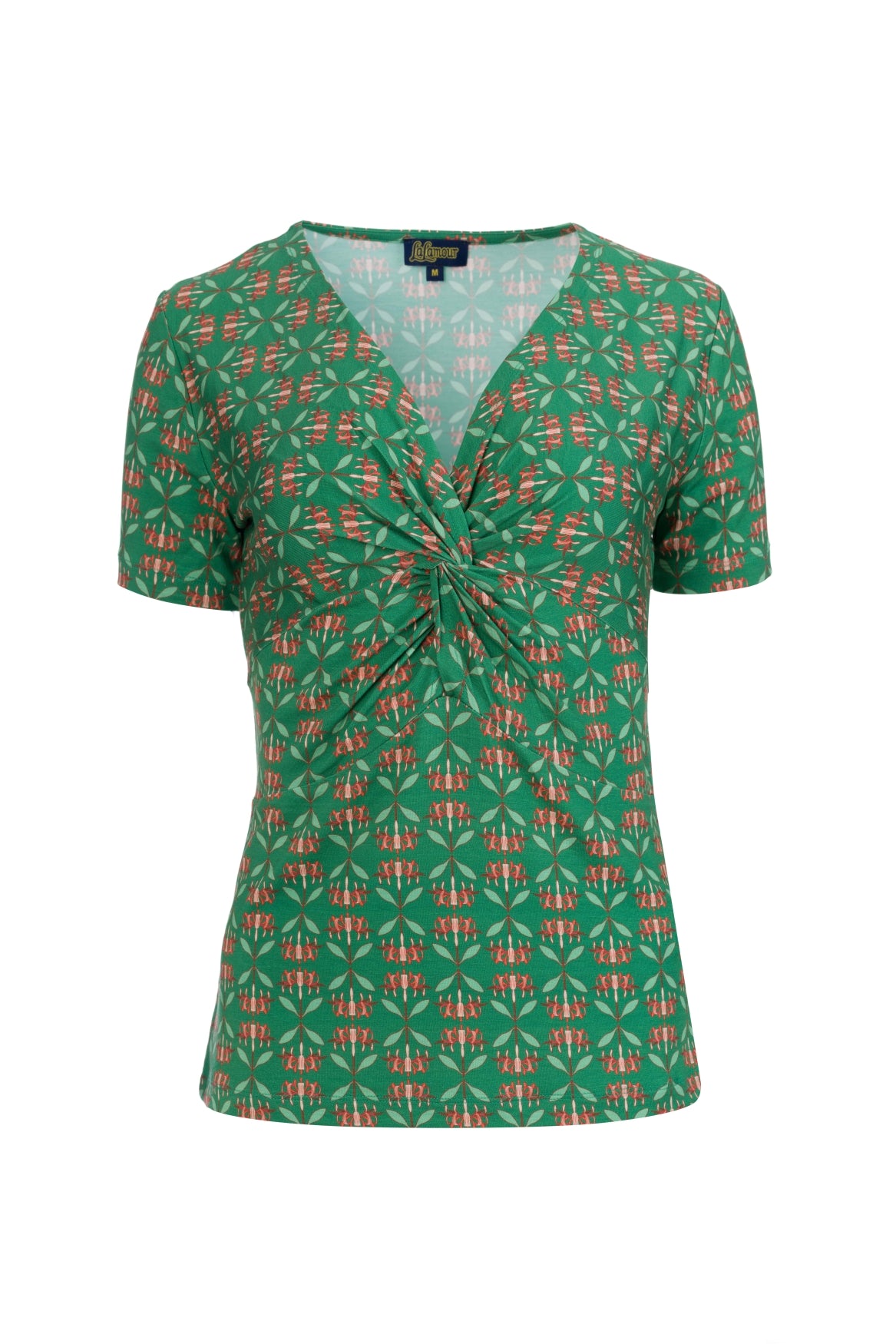 Angela top short sleeve | Green Flower