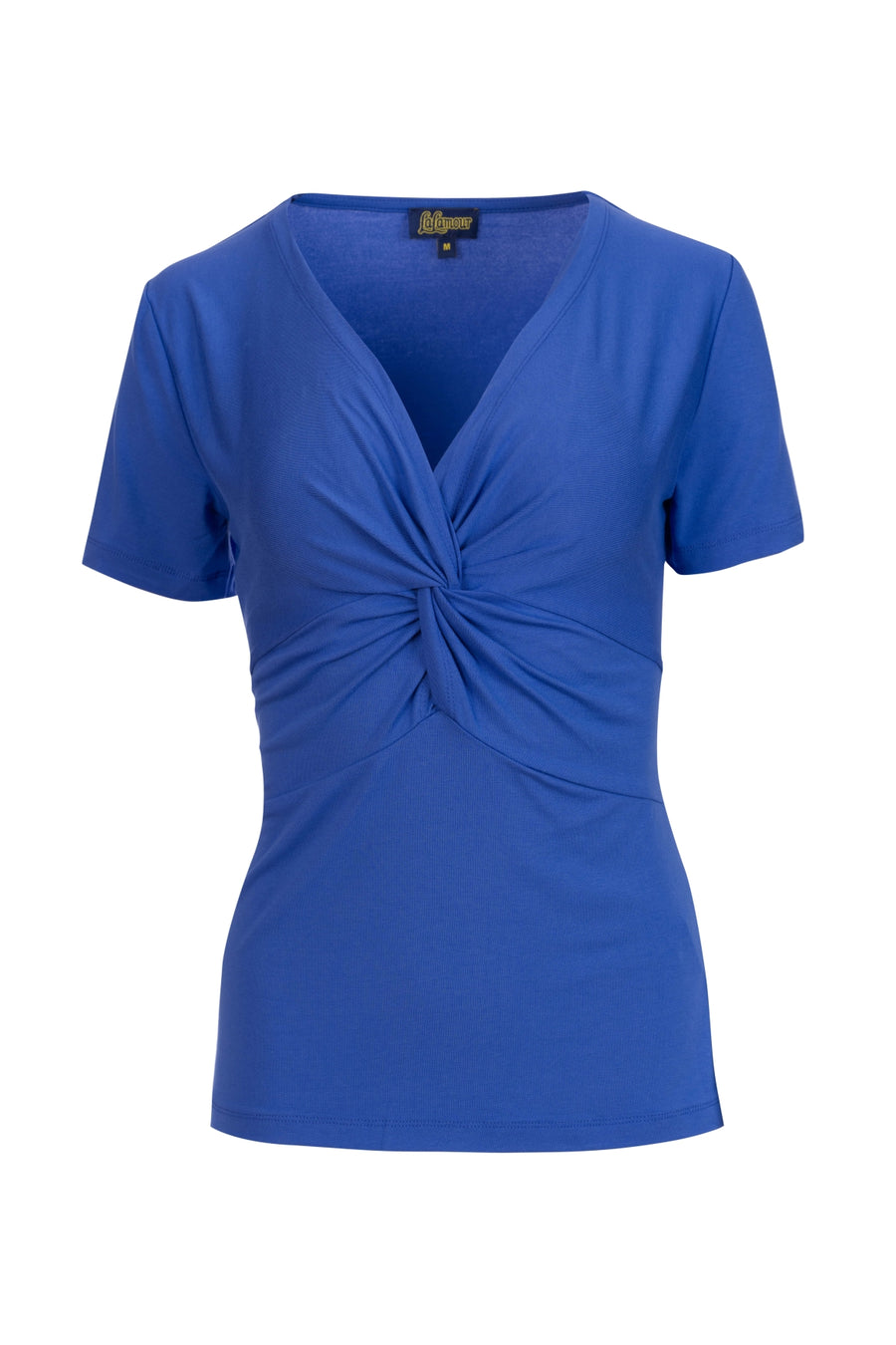 Angela top met korte mouwen | Effen blauw