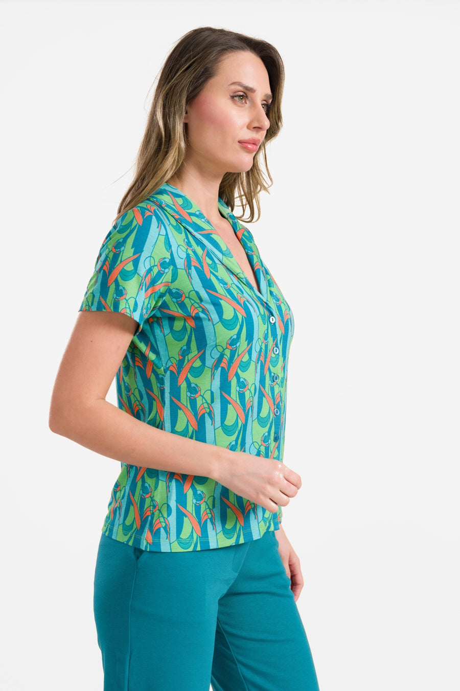 Iris blouse met korte mouwen | Tulpenwals