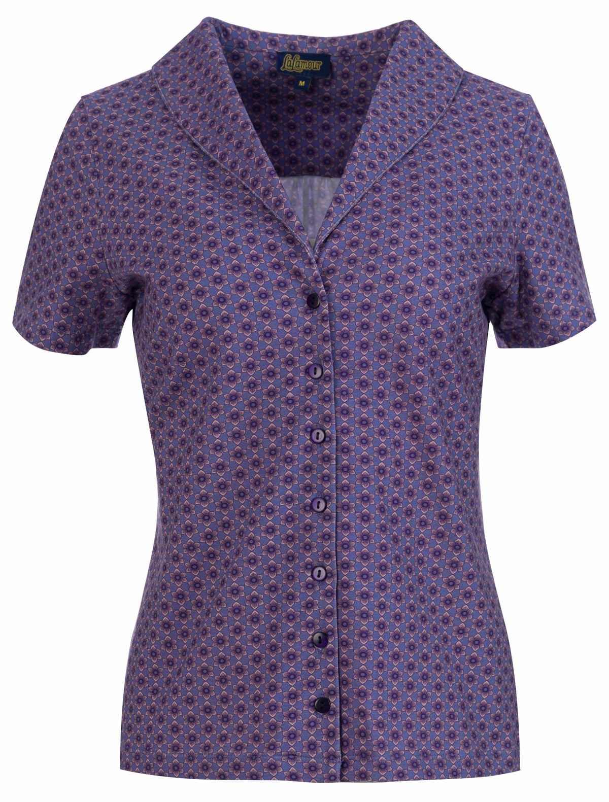 Iris blouse met korte mouwen | Small Blue Flower