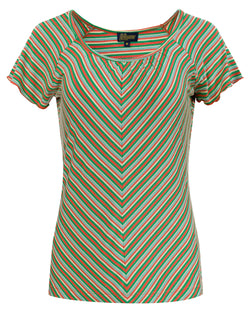 Vlindertop met korte mouwen | Summer Stripes Green