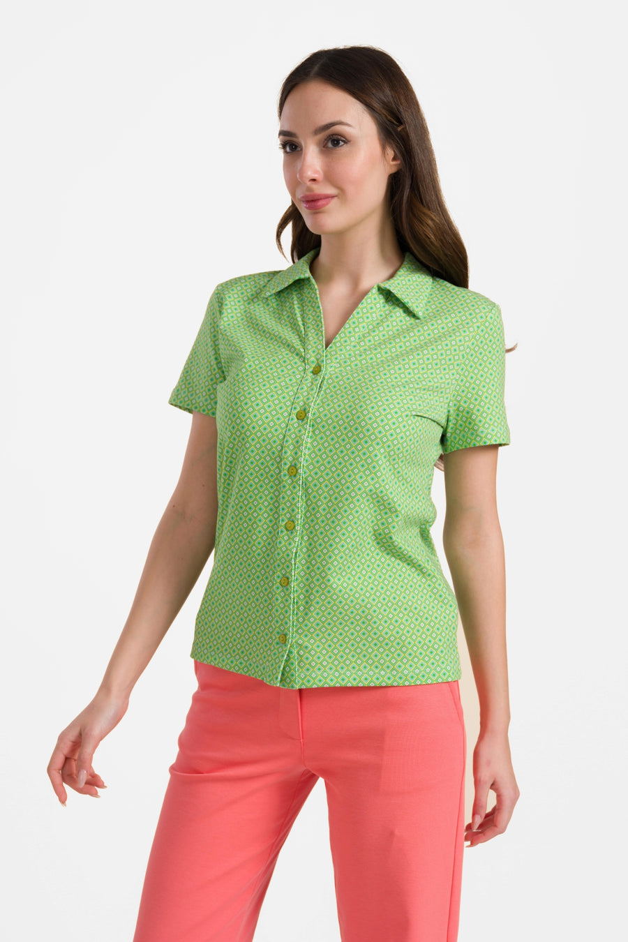Lena blouse met korte mouwen | Mozaïek